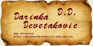 Darinka Devetaković vizit kartica